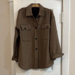 Anthropologie Checkered Button-Up Shirt- Jacket